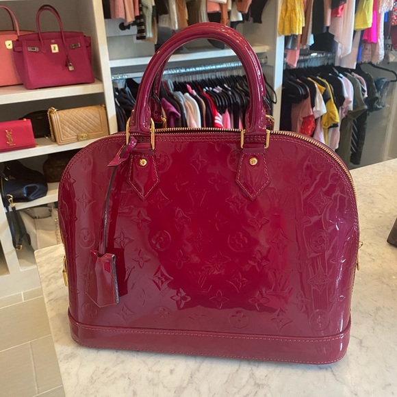 Louis Vuitton, Bags, Lv Monogram Magenta Vernis Alma Mm Bag